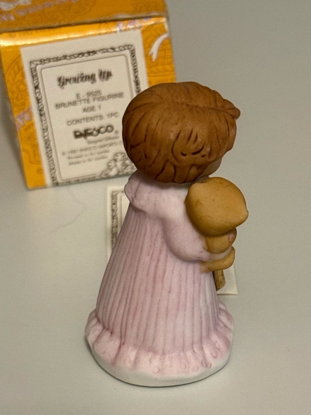 Enesco Porcelain Growing Up Brunette Figurine Age 1 - Picture 3 of 5